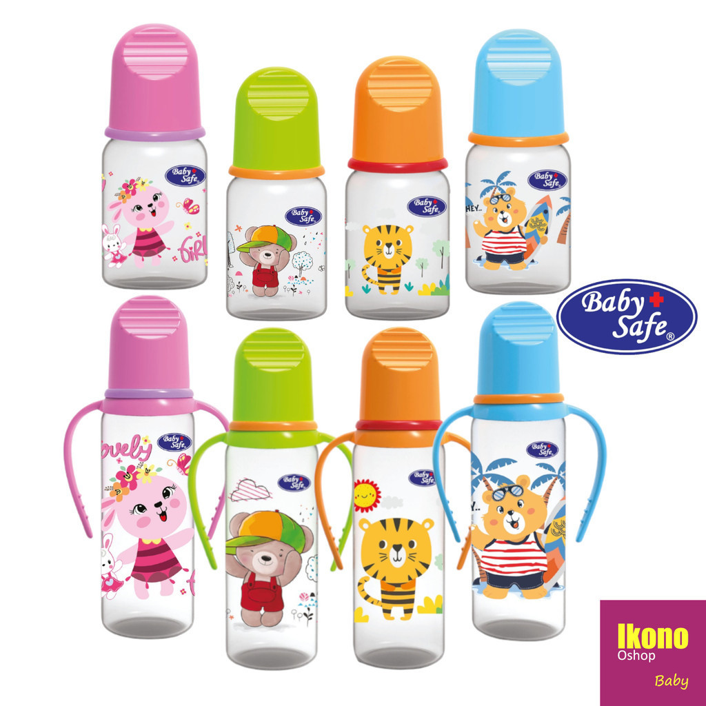 Ikono Botol Susu Bayi Baby Safe Feeding Bottle With Handle 125ml 250ml