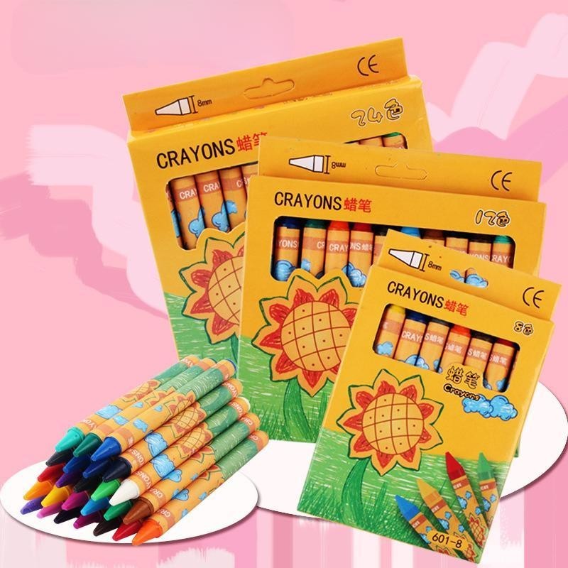 

RINEFE (CRN02) Krayon lab Non Toxic Set 8/24 /Crayon Mewarnai Anti Air Dan anti Kotor / Pensil Warna Anak Import