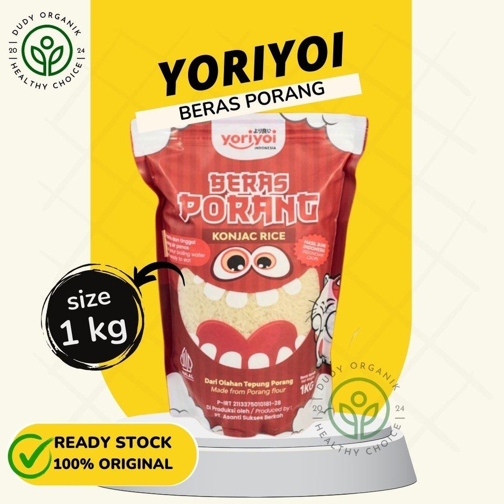 

YORIYOI Beras Porang Shirataki Konjac 1 kg Sehat Diet Rendah Kalori