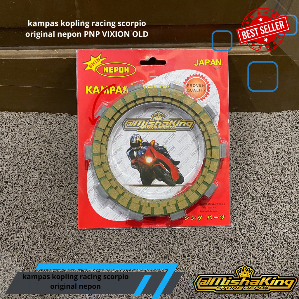 kampas kopling racing scorpio original nepon PNP VIXION OLD