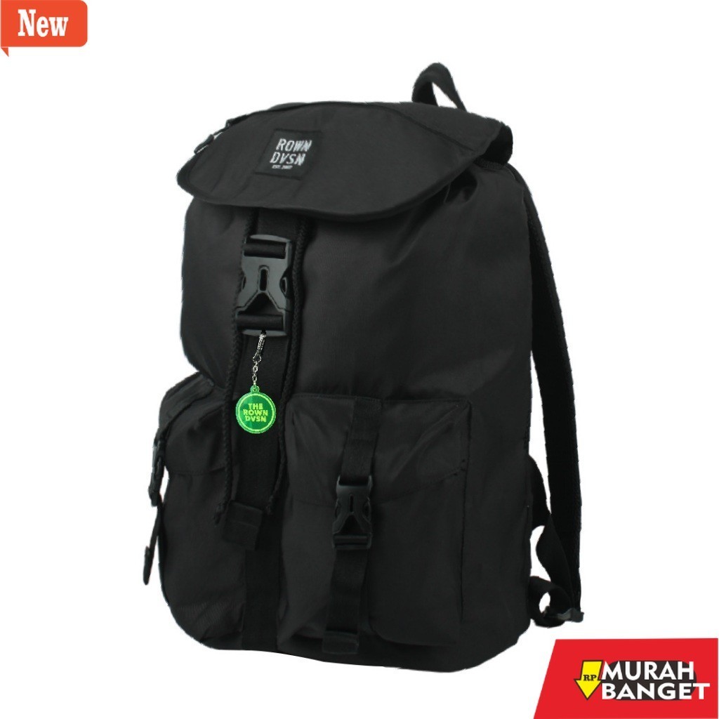 tas ransel wanita shopee Rown Dvsn Bag pack Black - Rown Division Official Tas Ransel Gareth Black