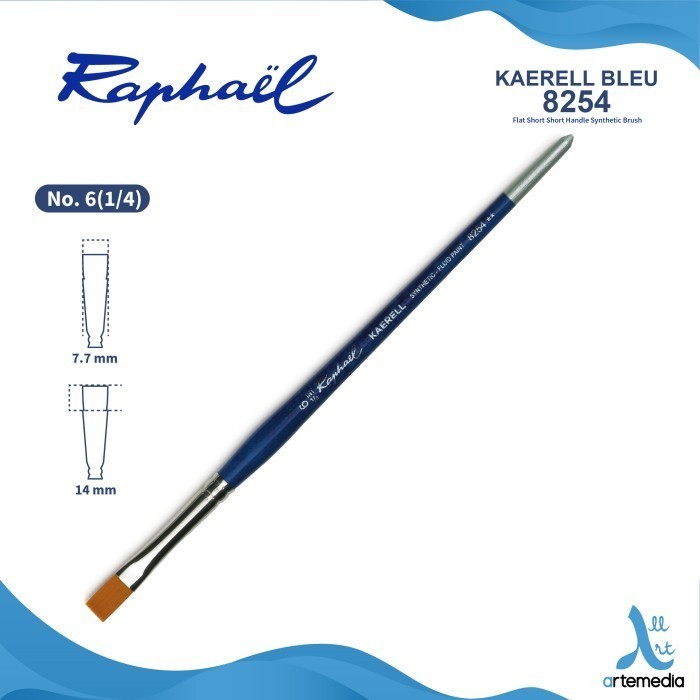 

Kuas Lukis Raphael 8254 Flat Kaerell Bleu Synthetic Brush Short Handle - NO. 1/4 z1