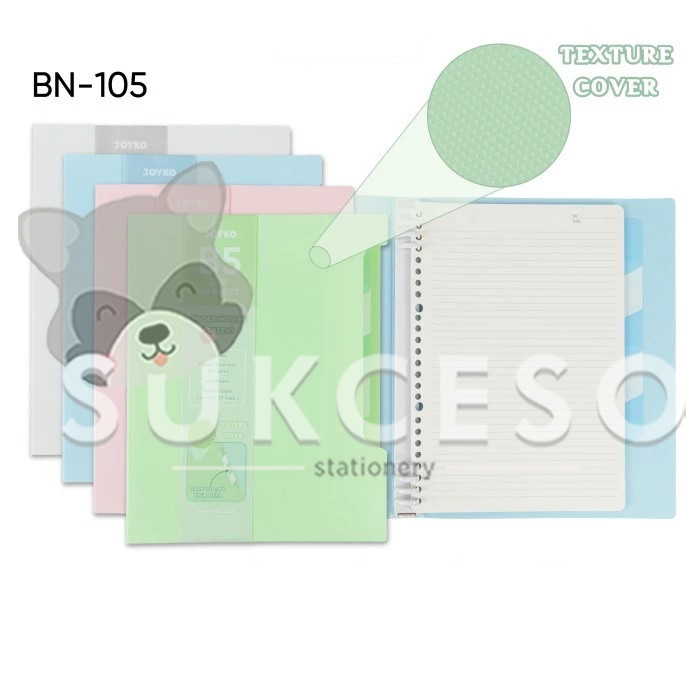 

JOYKO Binder Note Book BN-105 A5/B5 Texture Cover Warna Pastel Murah