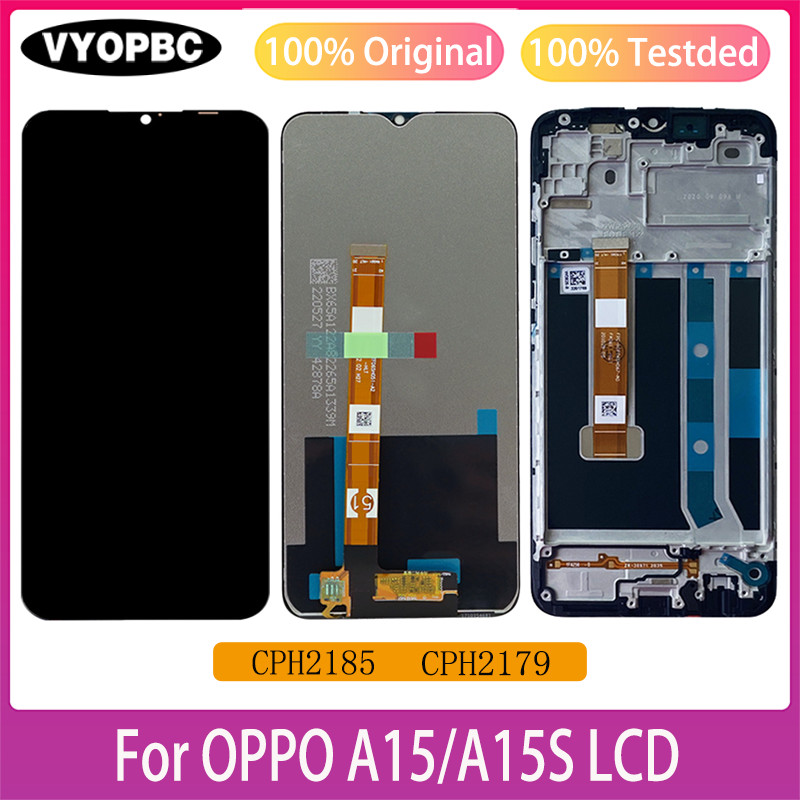 6.52" Original LCD Display With Frame For OPPO A15 A15S Touch Screen Digitizer Assembly Repair Repla