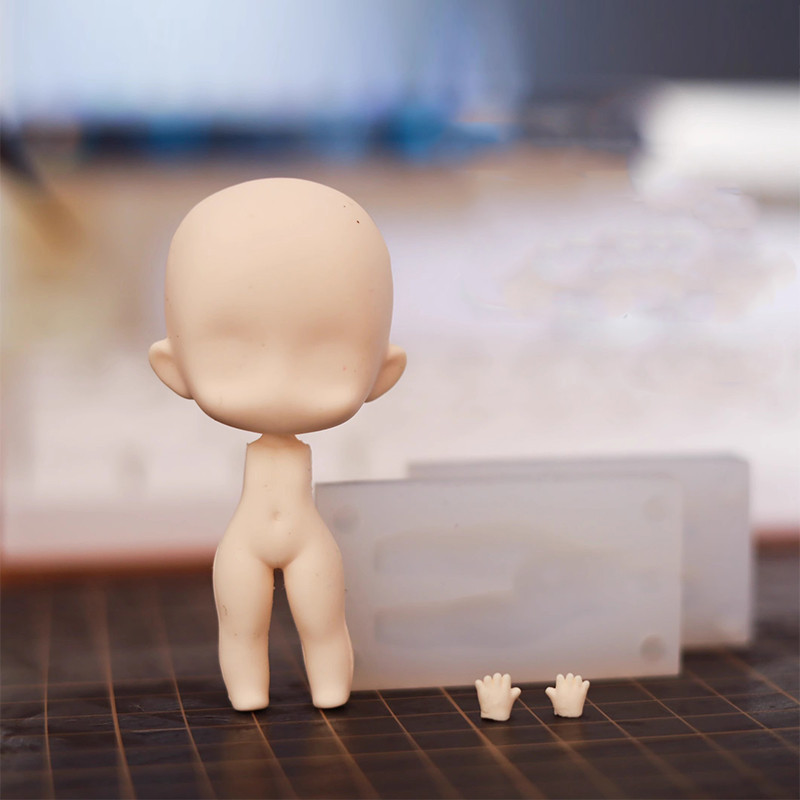 

Professional 4.6cm Height Cute Pottery Clay Doll Body Silicone Molds