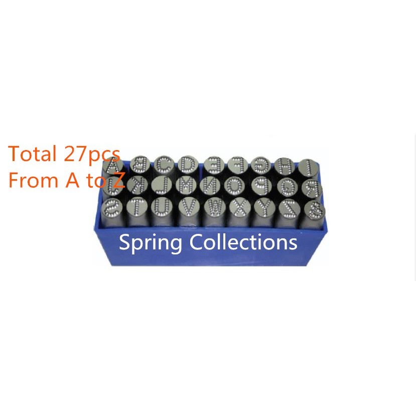 

3/4/5/6/7mm Dotted Capitalized English letters(A-Z 27pcs ) Steel word punch stamp/leather stamp letters punch Degree HRC60