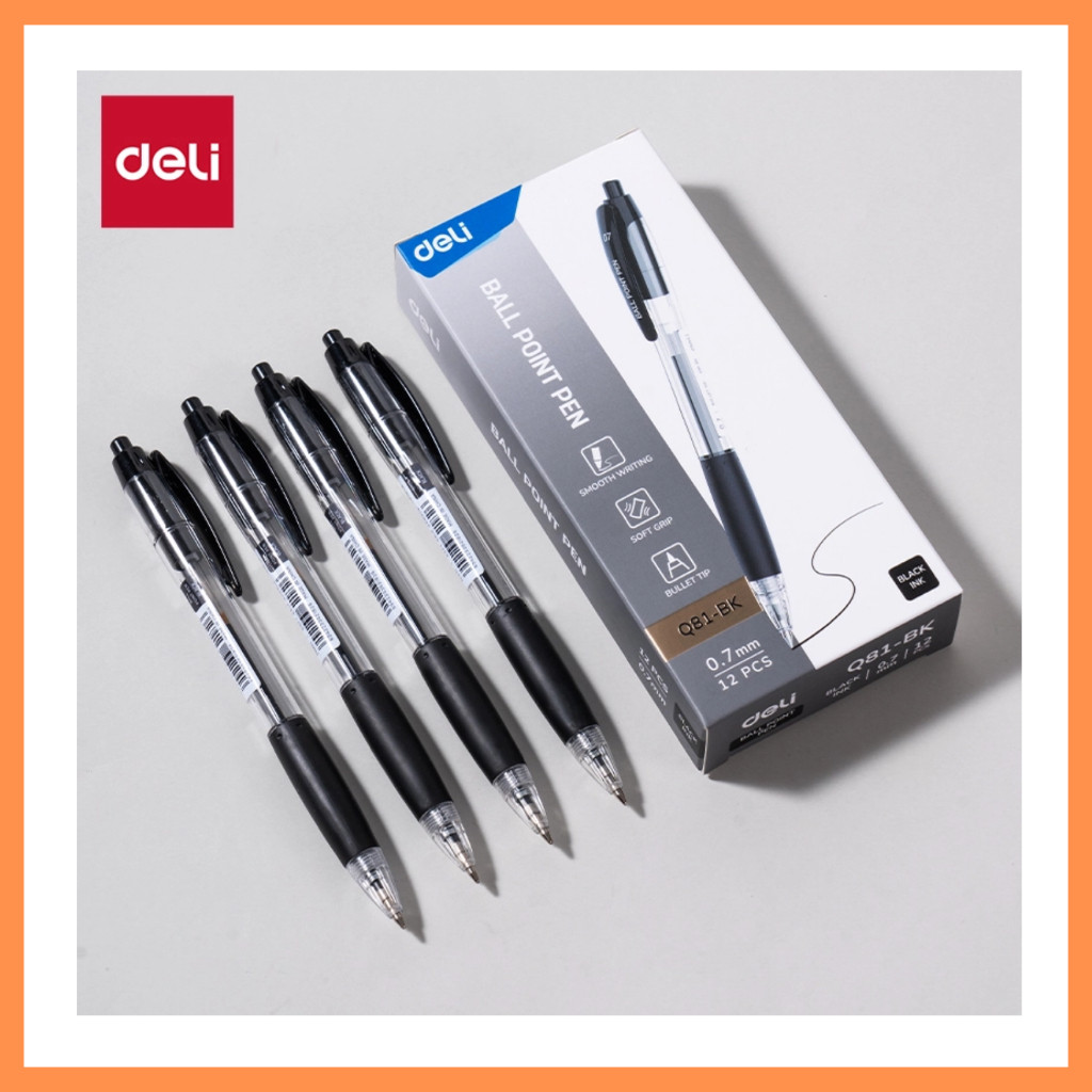 

DELI Pena tinta semi gel 0.7 hitam dan biru Q81 ( pcs )