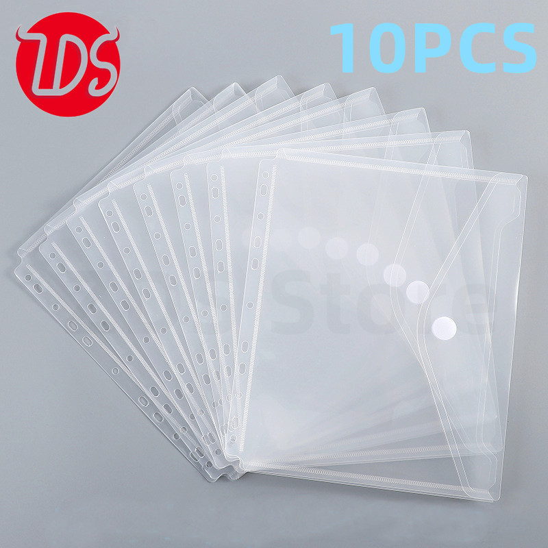 

10PCS A4 File Bag File Loose-Leaf Office and Conference Supplies Storage Bag Waterproof Material