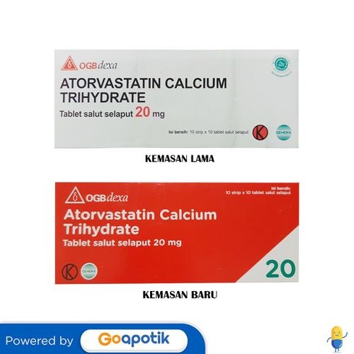 Atorvastatin Calcium Trihydrate Ogb Dexa Medica 20 Mg Box 100 Tablet