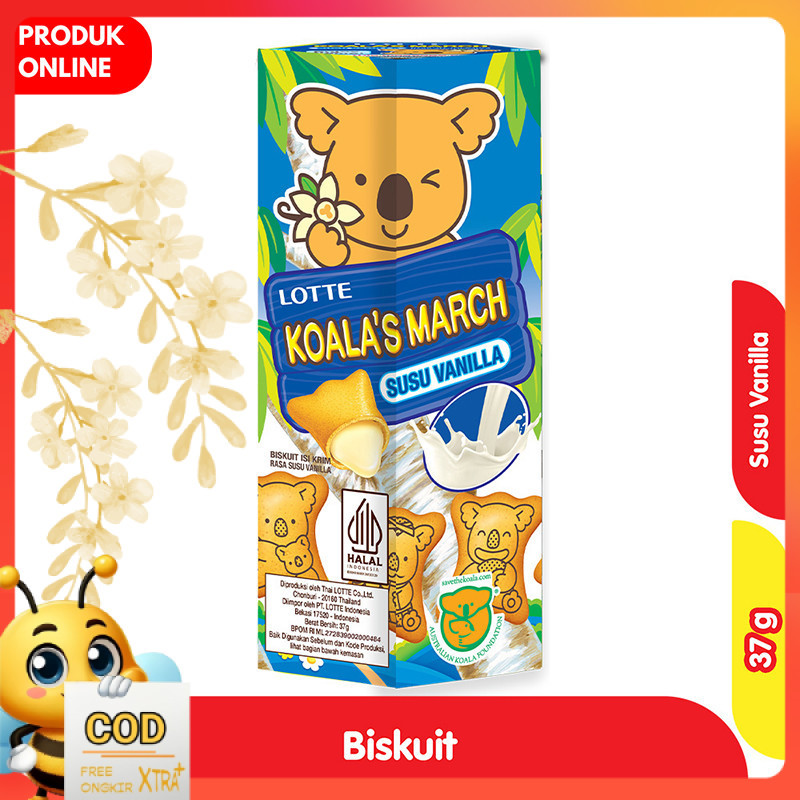 

Lotte Koala's March Biskuit Isi Krim Susu Vanila 37 g