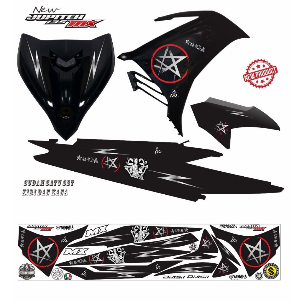 POLET STIKER STRIPING MOTOR YAMAHA JUPITER MX BARU stiker keren