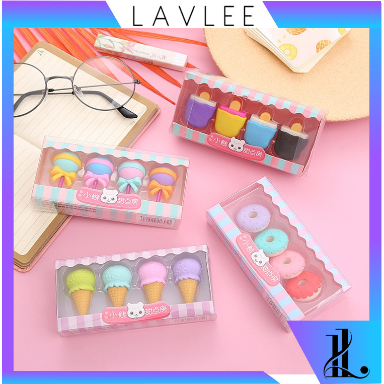 

Lavlee - S5673 Penghapus Set Cute / Penghapus Pensil Model Ice Cream Donat Lolipop / Penghapus Pensil Karakter Lucu