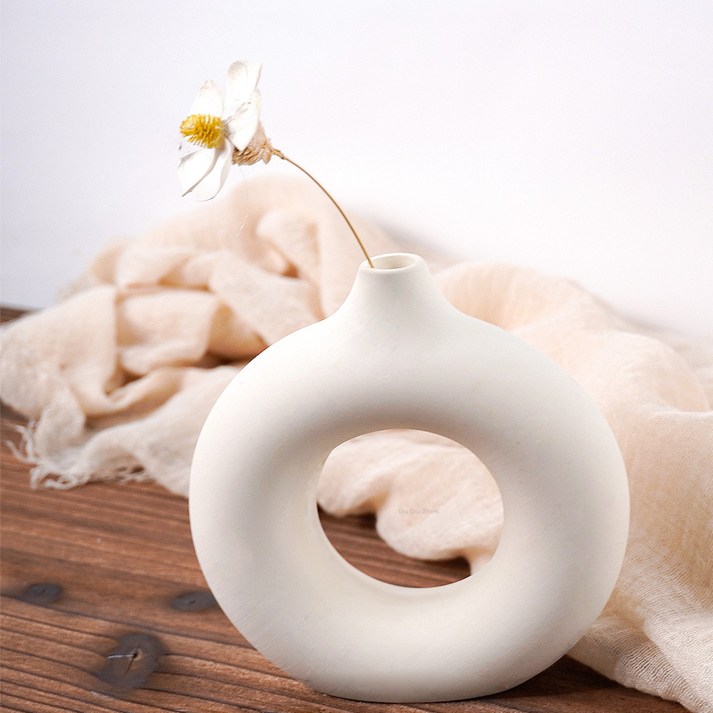 

Donut Flowerpot Silicone Mold DIY For Nordic Small Caliber Vase Molds DIY Plaster Concrete Cement Ceaft Casting Molds Home Decor