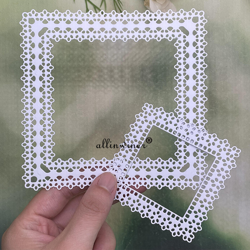 

Lace flowers square frame Metal Cutting Dies Stencils For DIY Scrapbooking Decorative Embossing Handcraft Die Cutting Template
