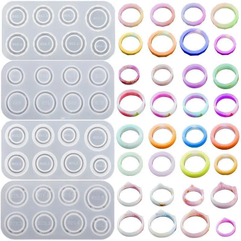 

DIY Crystal Epoxy Resin Mold Cat Ear Curved Diamond Dried Flower Ring Silicone Mold