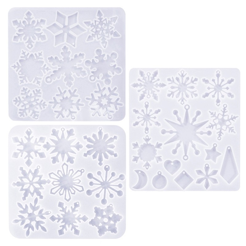 

Earrings Mold Epoxy Resin Silicone Molds DIYs Snowflake Pendant Earring Mold Keychain Epoxy Resin Jewelry Tool