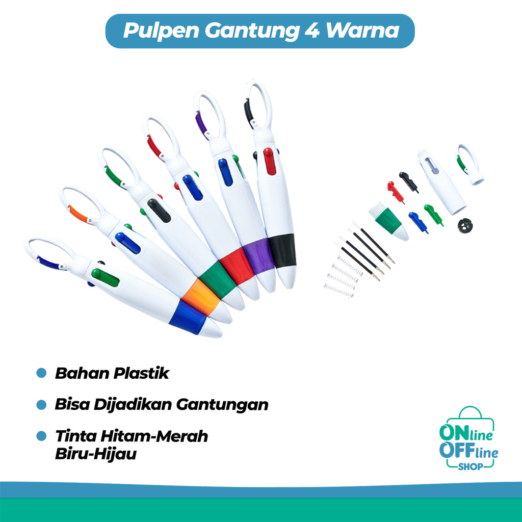 

Pulpen Gantung 4 Warna Sekolah Pekerja Pena Lucu Sorvenir Import 1014