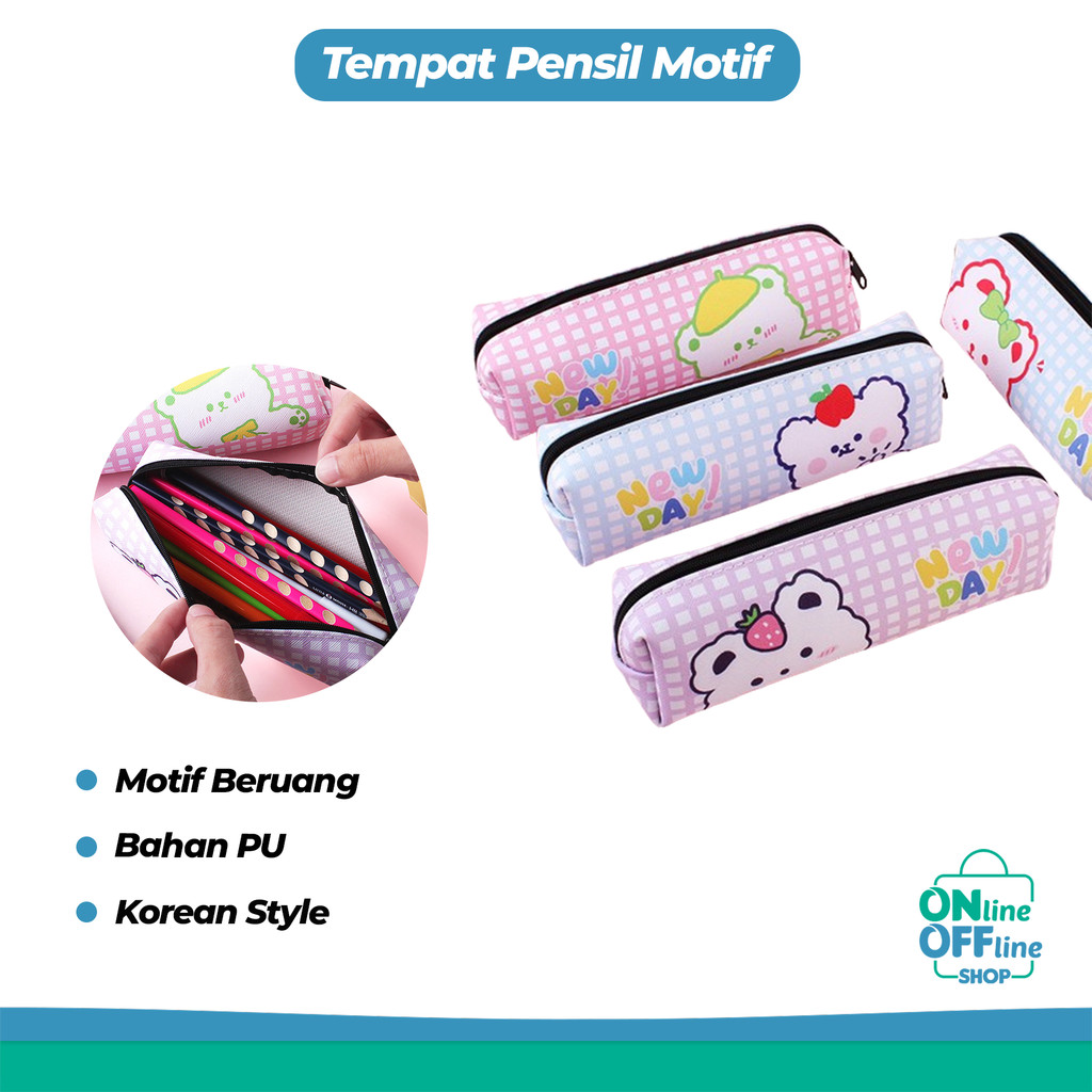 

Tas Pensil Tempat Alat Tulis Motif Beruang New Day Fashion Korea 901