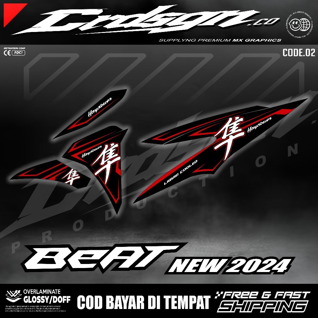 Stiker Striping Beat Deluxe 2024 Motif Simple - Keren & Terbaru - Warna Biru - Skotlet Motor Beat De