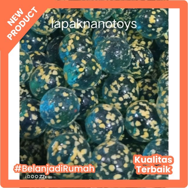 50 Pcs Gundu Bintik Wijen Kuning Kelereng Boncel Kuning
