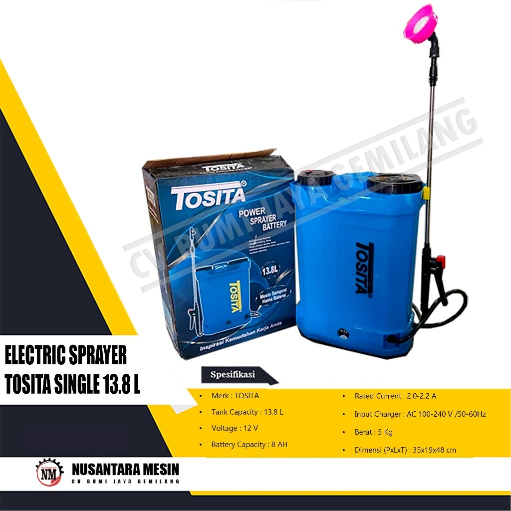 ALAT SEMPROT HAMA / SPRAYER ELEKTRIK TOSITA SINGLE 13.8 L