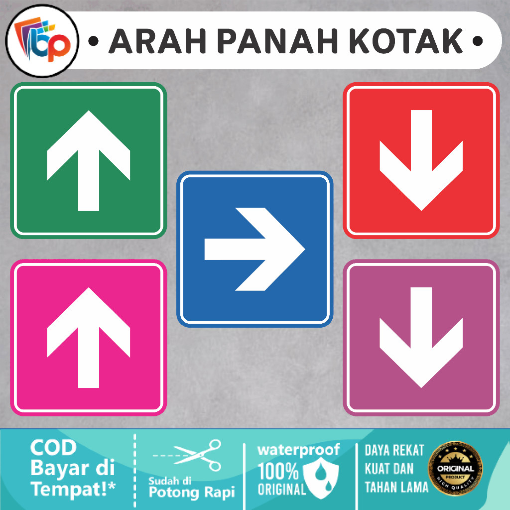 

Stiker Panah / Stiker Arah Panah Kotak / Stiker Naik Turun Tangga Glossy + Cut