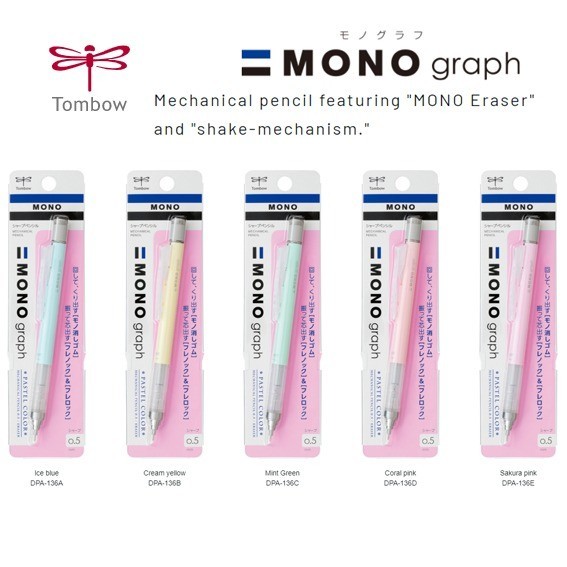 

[New]Promo Tombow Mono Graph Mechanical Pensil / Pensil Mekanik Pastel 0.5mm - Sakura Pink