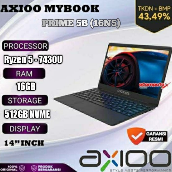 LAPTOP AXIOO MYBOOK PRO PRIME 5B (16N5) 16GB/512GB/14"INCH/WINDOWS 11 TKDN ORIGINAL RESMI