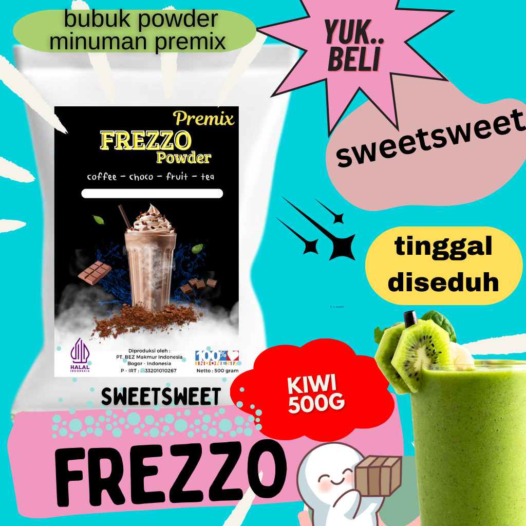 

Sweetsweet Frezzo Boba Powder Drink Rasa Kiwi | Minuman 500 g {Bisa COD Dan Grosir}