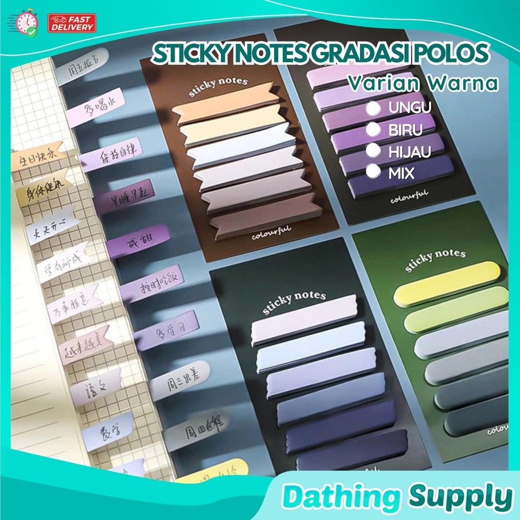 

Sticky Note Gradasi 120 Lembar Tempelan Kertas Catatan 6in1 Kertas Notes Morandi Warna Gradasi Label Indeks Kertas Deco Colourfull