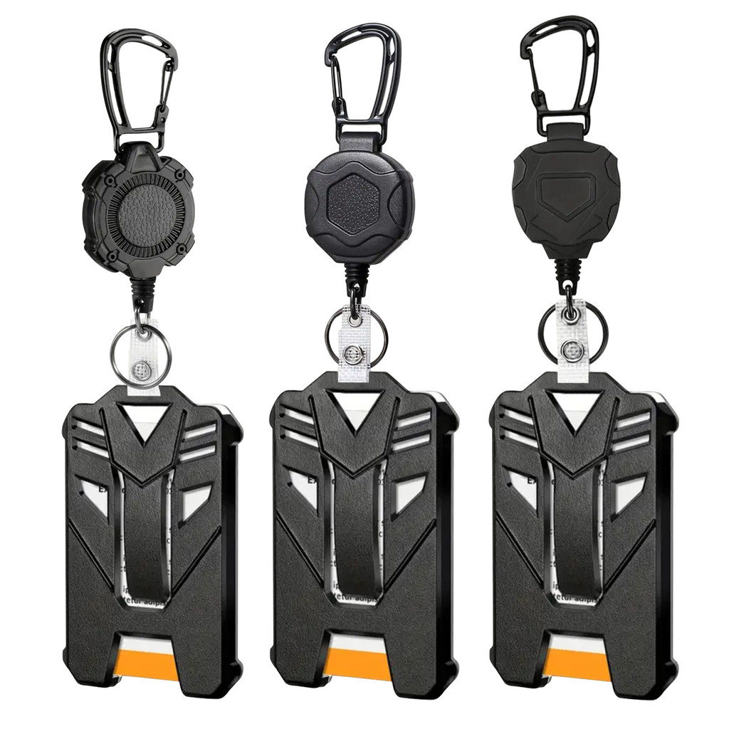 

Heavy Duty Retractable Badge Holder Carabiner Id Badge Reel For Hiking Anti-Theft Keychain Anti-Lost Tactical Card Holders