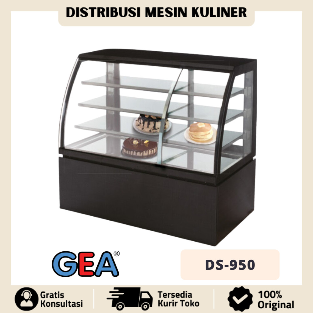 SHOWCASE CAKE COOLER GEA DS-950 ETALASE HOT & COOL PEMAJANG KUE PANAS DAN DINGIN