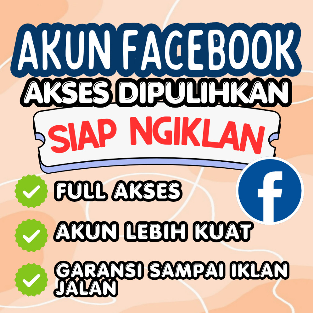 Akun FB Facebook Verified / Status Iklan dipulihkan (Model 2) + Support Ads Personal + Full Akses Em