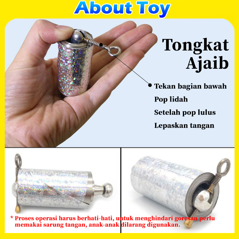 110CM Tongkat Sihir Sakti Sungokong Mainan Tongkat Sulap Magic Stick Appearing Metal Silver Cane Pan