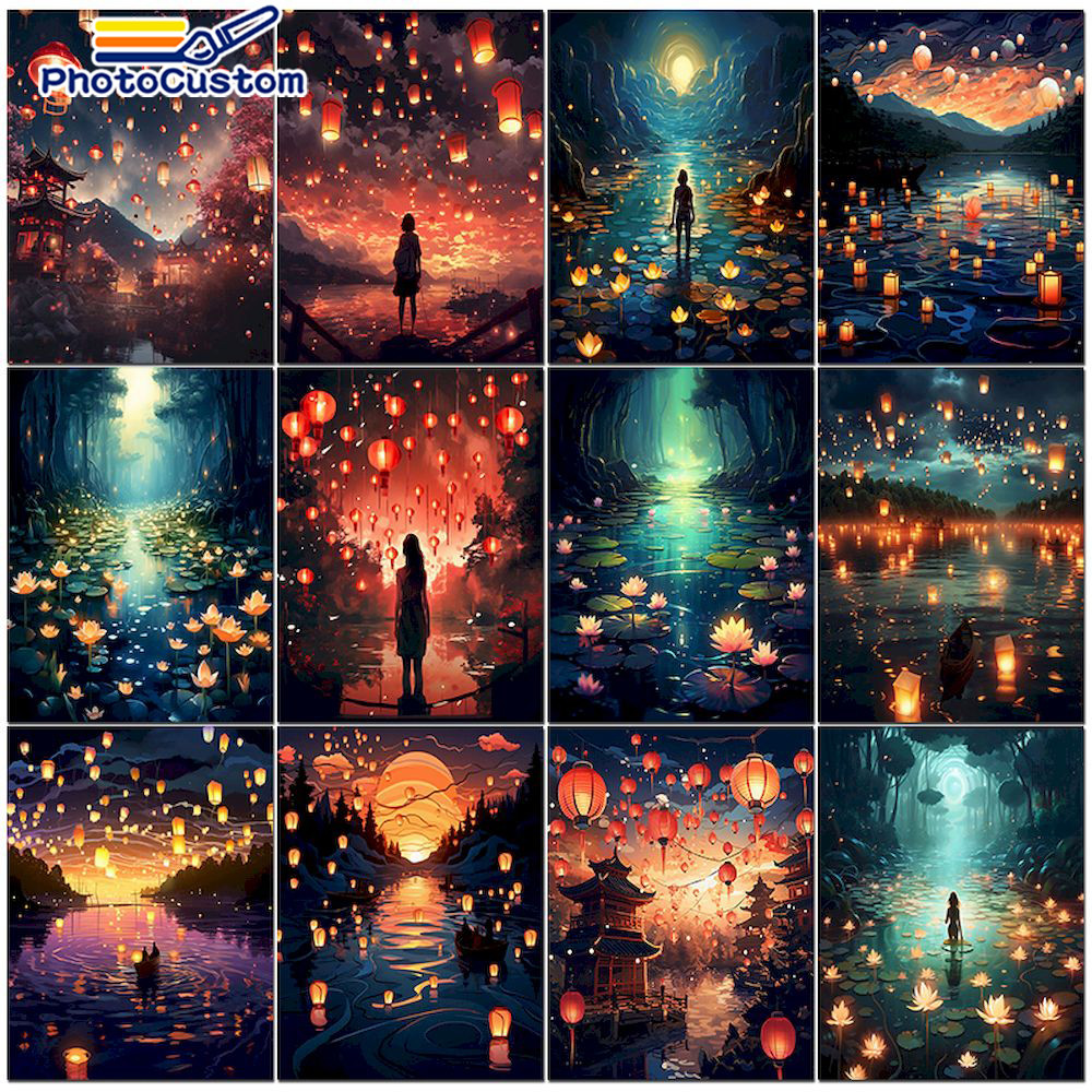 

PhotoCustom DIY Painting By Numbers Landscape Pictures By Numbers Acrylic Paint For Home Kitchen Decoration Unique Gift New