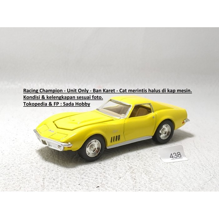 Diecast Racing Champions 1969 Chevy Corvette Kuning Loose