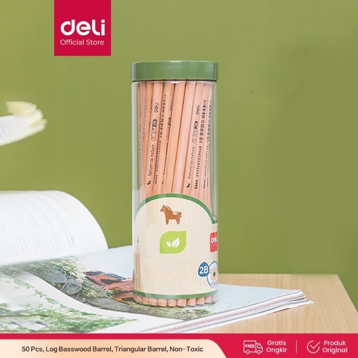 

Deli Pensil kayu/ Pencil - 2B 50pcs/tabung - Sudah diasah 58118