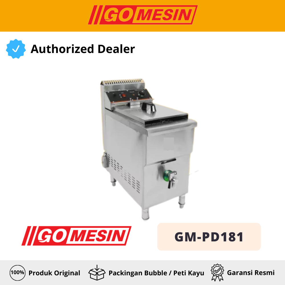 DEEP FRYER GAS THERMOSTAT GOMESIN GM-PD181 DEEP FRYER GAS FRIED CHICKEN 1 TANK 17 LITER