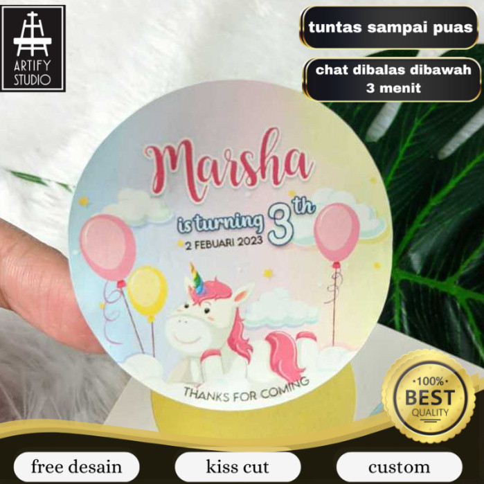 

Artify Sticker Bulat Ulang Tahun Anak Stiker Ultah Free Design Template Birthday Bahan Chromo