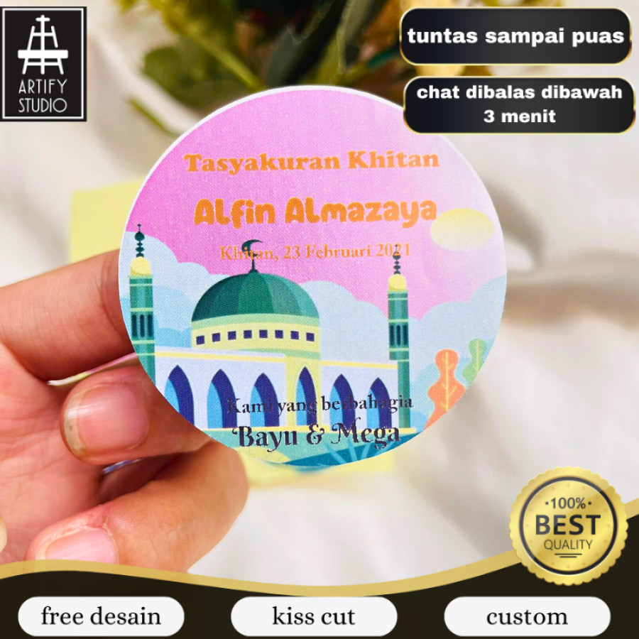 

Artify 12-15 Sticker Syukuran Khitanan Anak Sticker Bento Tasyakur Walimatul Khitan Anak souvenir