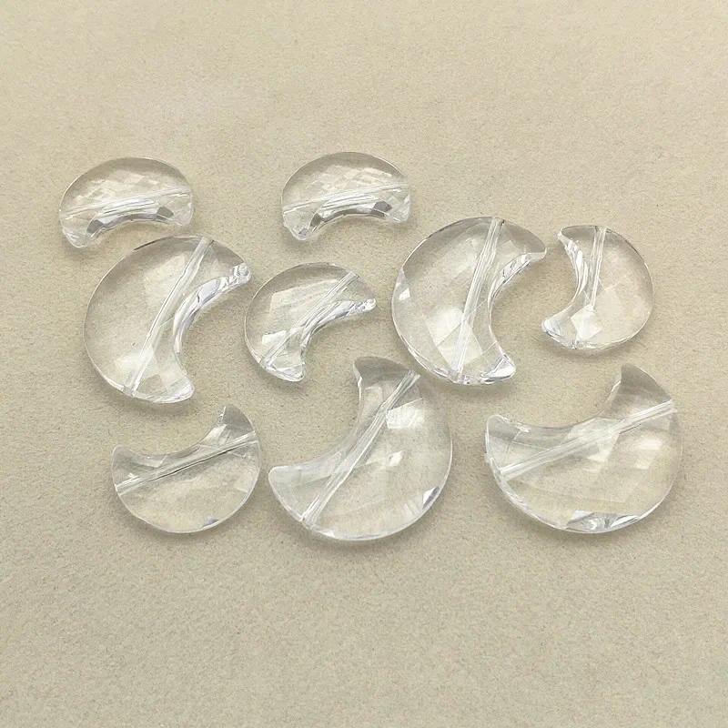 

New Arrival! Clear Acrylic Faceted Moon Shape Beads for Necklace/Earrings Handmade DIY Parts,Jewelry Findings&Component