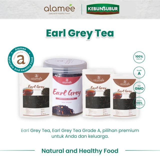 

ALAMEE Teh Bunga Earl Grey Black Tea Alami Organik Dried Leaf Premium kebunsubur