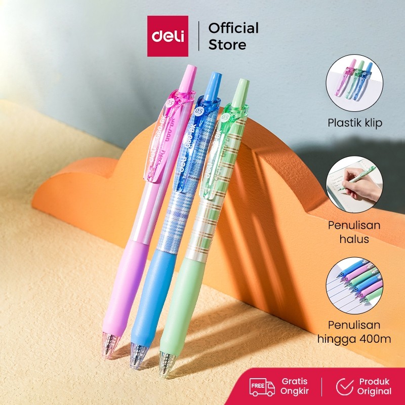 

Deli Gel Pen / Pulpen Gel Cetak 0.5 mm Tinta Hitam Desain Corak EG60