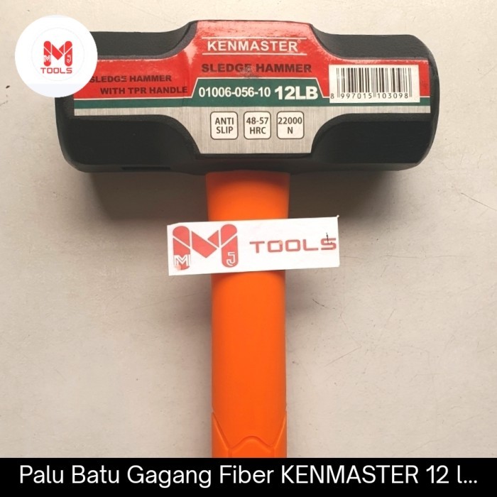 Palu Batu Gagang Fiber KENMASTER 12 lbs / 6 kg - KENMASTER Palu Batu Gagang Fiber/Karet - Palu Bodem