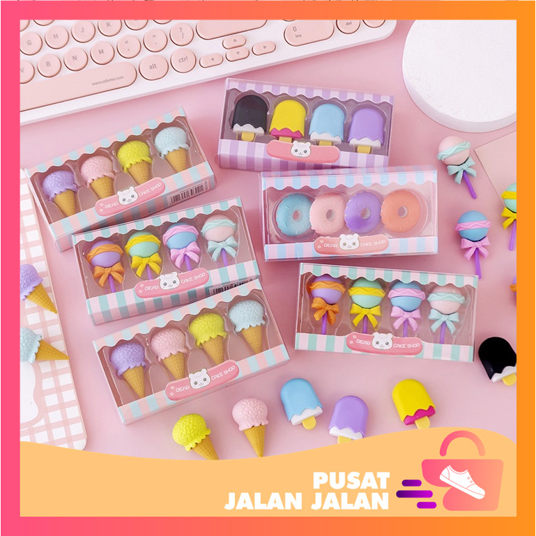 

PJJ - S5673 Penghapus Set Cute / Penghapus Pensil Model Ice Cream Donat Lolipop / Penghapus Pensil Karakter Lucu