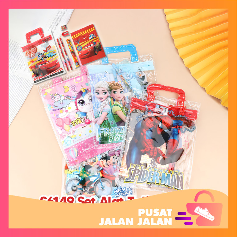 

Pusat Jalan-Jalan - S6149 Set Alat Tulis 6 in 1 / Stationery Set Motif Karakter / Hampers Souvenir Birthday Anak / Set Mini Pouch Bag Karakter