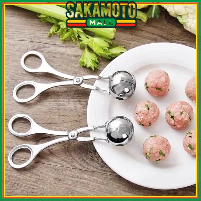 ALAT CETAKAN BAKSO BASO STAINLESS STEEL SCOOP ES KRIM ADONAN DAGING ICE CREAM BOLA PEMPEK LA022S3