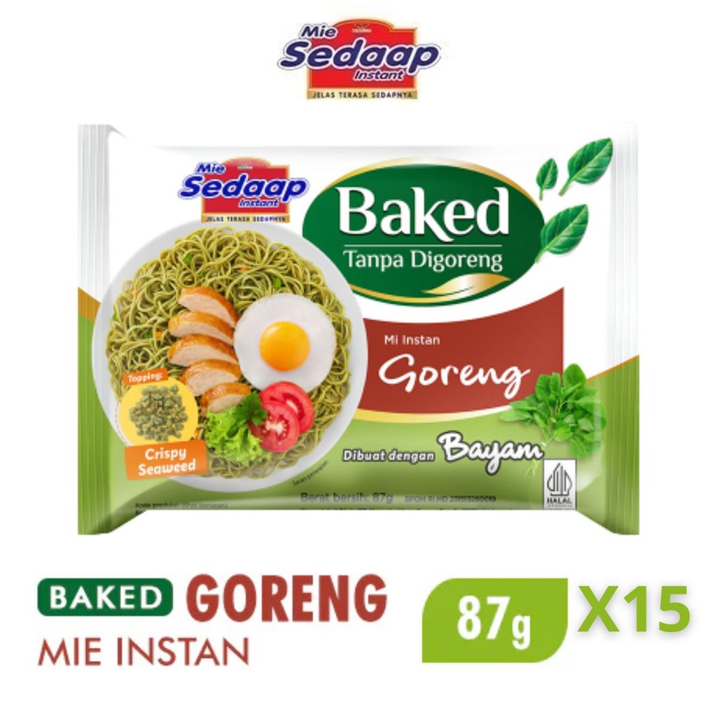 

Sedaap Mie Instan Goreng Mie Baked Bayam 87g x15