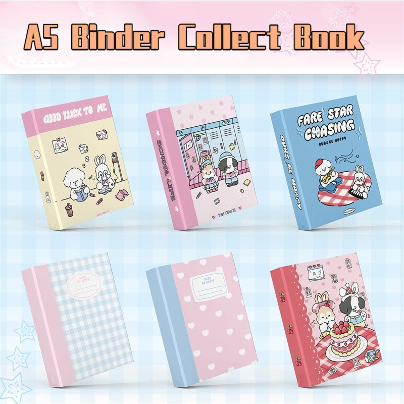 

Sharkbang New Arrival A5 Binder Hard Cover Ring Collect Book Boju Journal Refills Kawaii Bandage Postcards Sticker Organizer