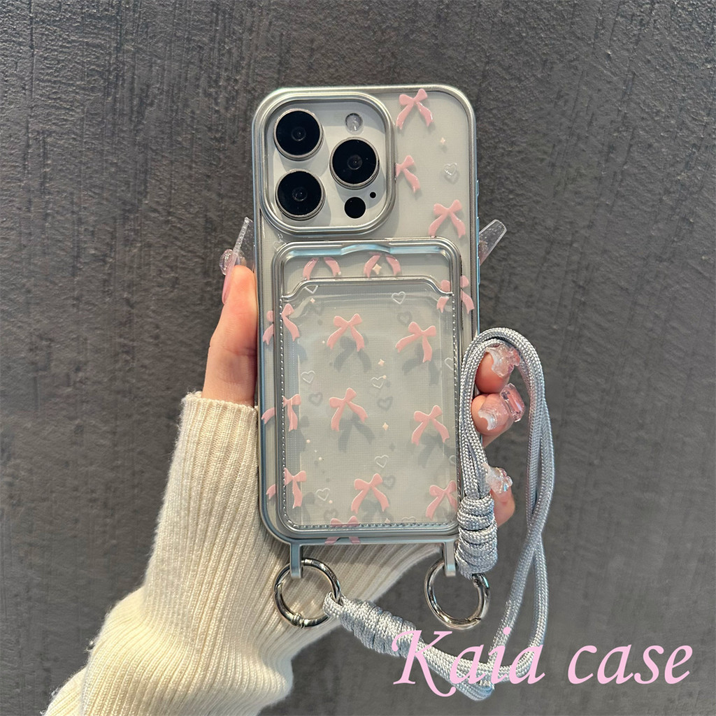 case iPhone 11 Love Bow Casing ponsel cocok untuk iPhone 11 11PROMAXSoftcase Macaron 12 13 14 15 PRO
